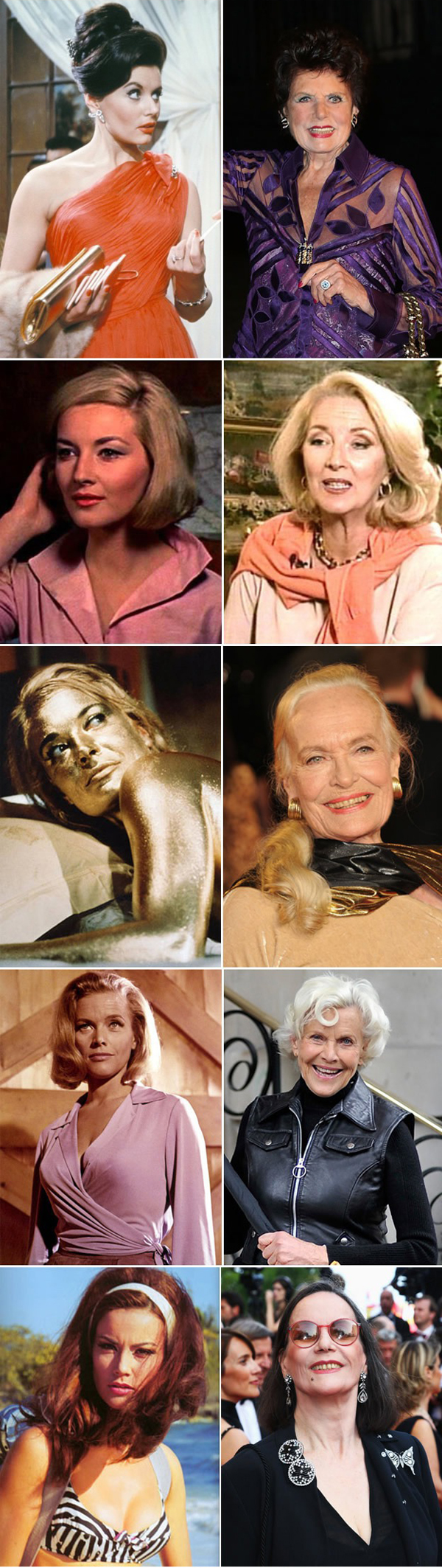 bond girls then and now
