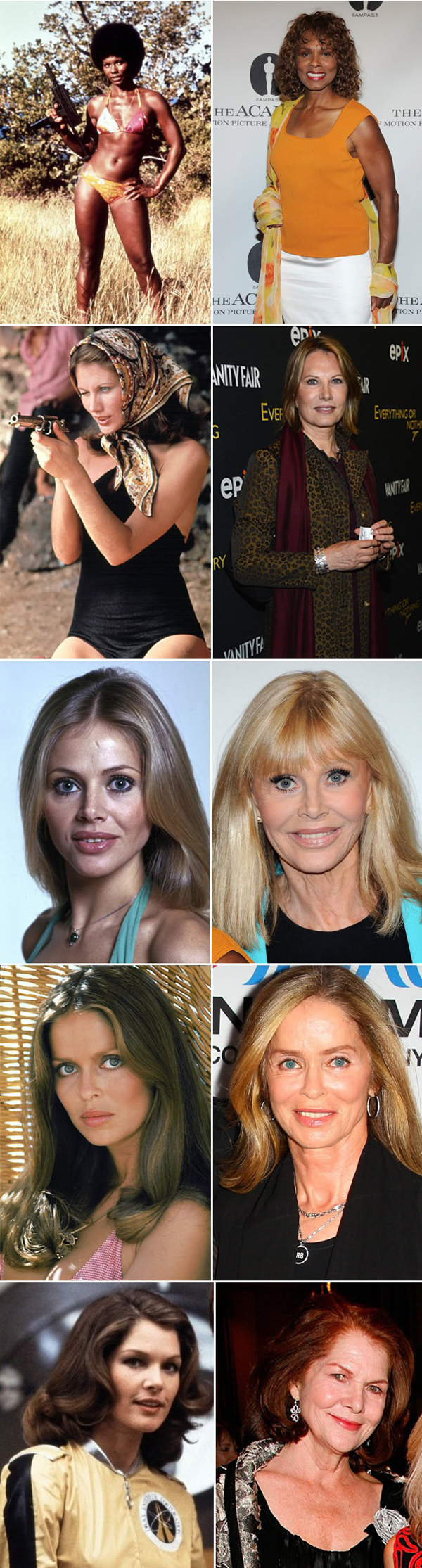 bond girls then and now