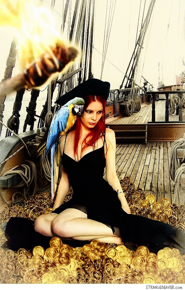 cute girl dressed as pirate