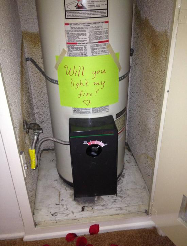 water heater repairman prank