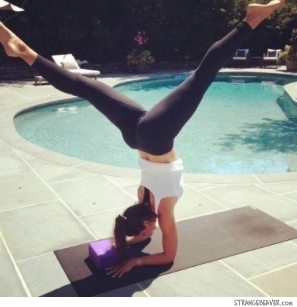 cute girl in yoga pants
