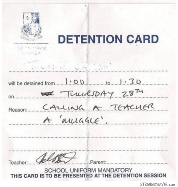 funny detention slip