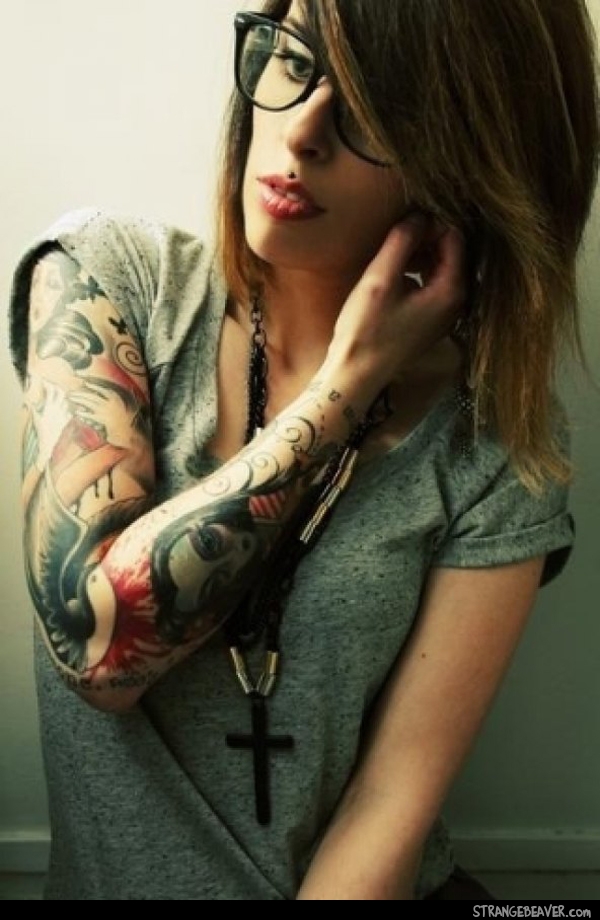 cute girl with tattoos