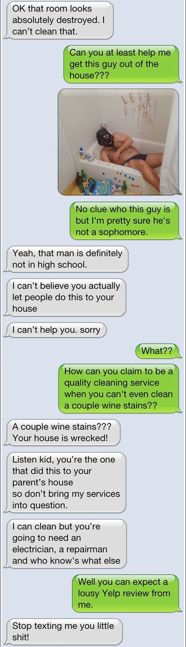 Epic Text Message Prank On A Cleaning Lady - Strange Beaver