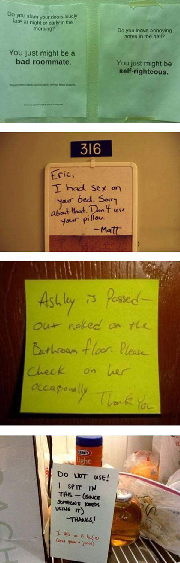 funny roommmate note