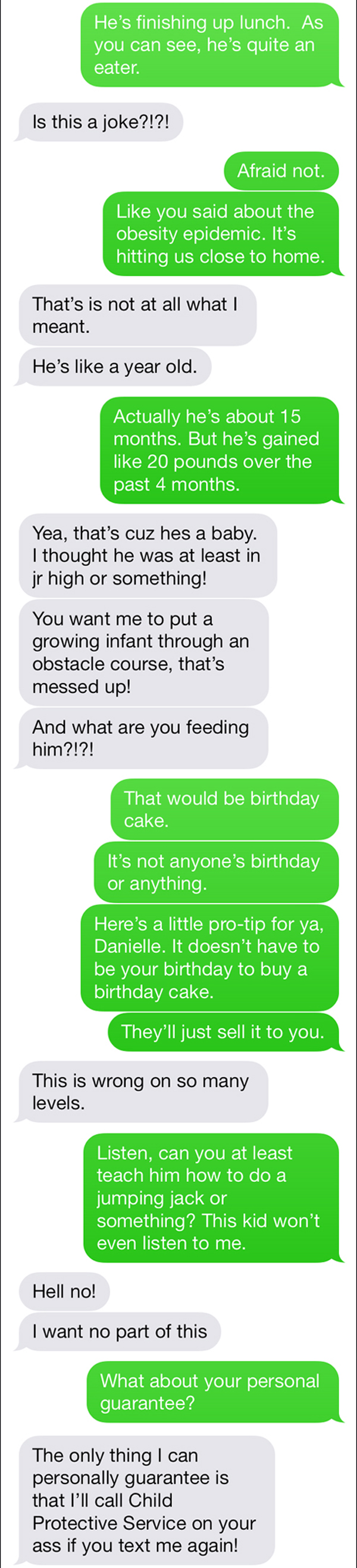 personal trainer text trolling