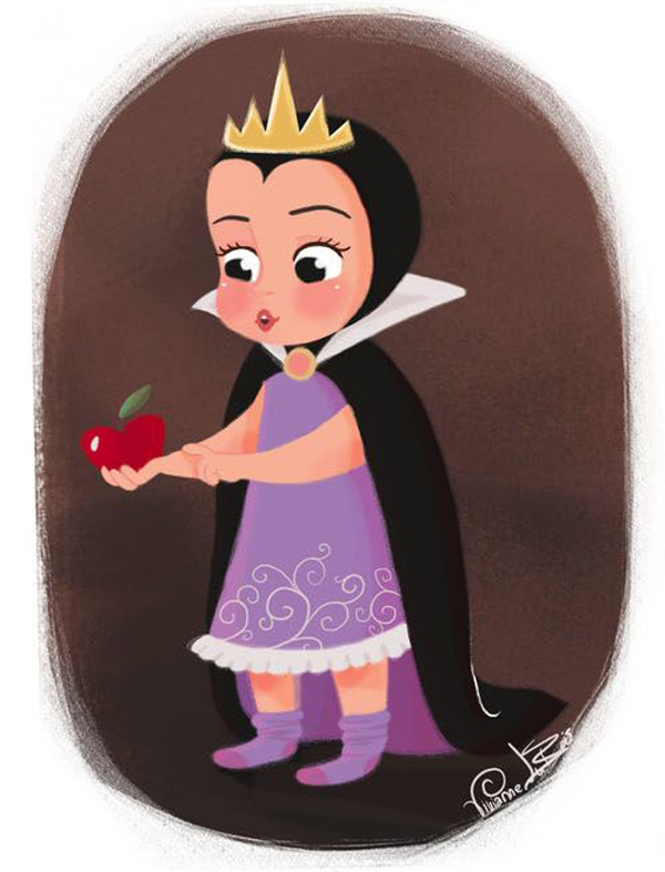 Disney Villian evil Queen as a cute baby