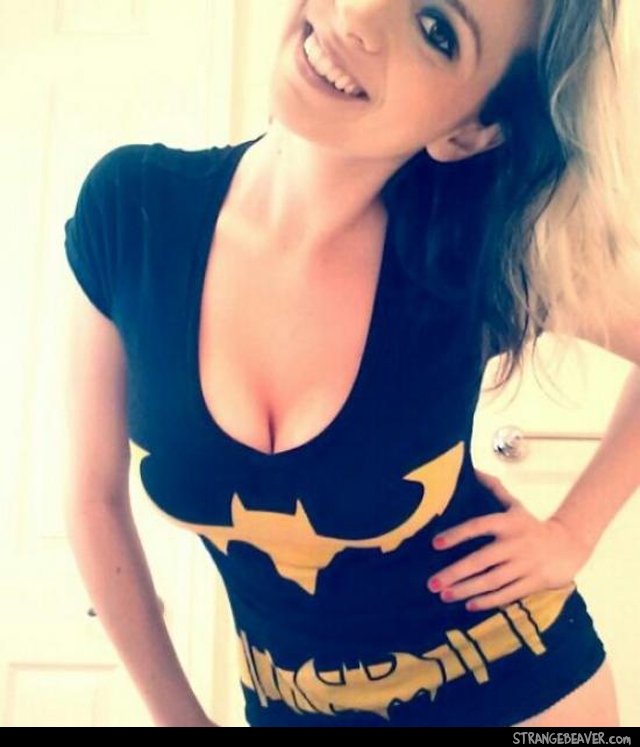 Cute girl wearing Batman clothes