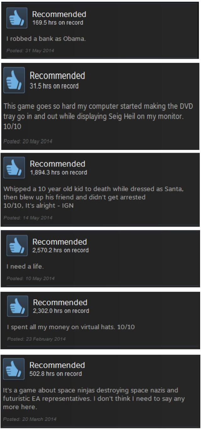 Funny Steam reviews