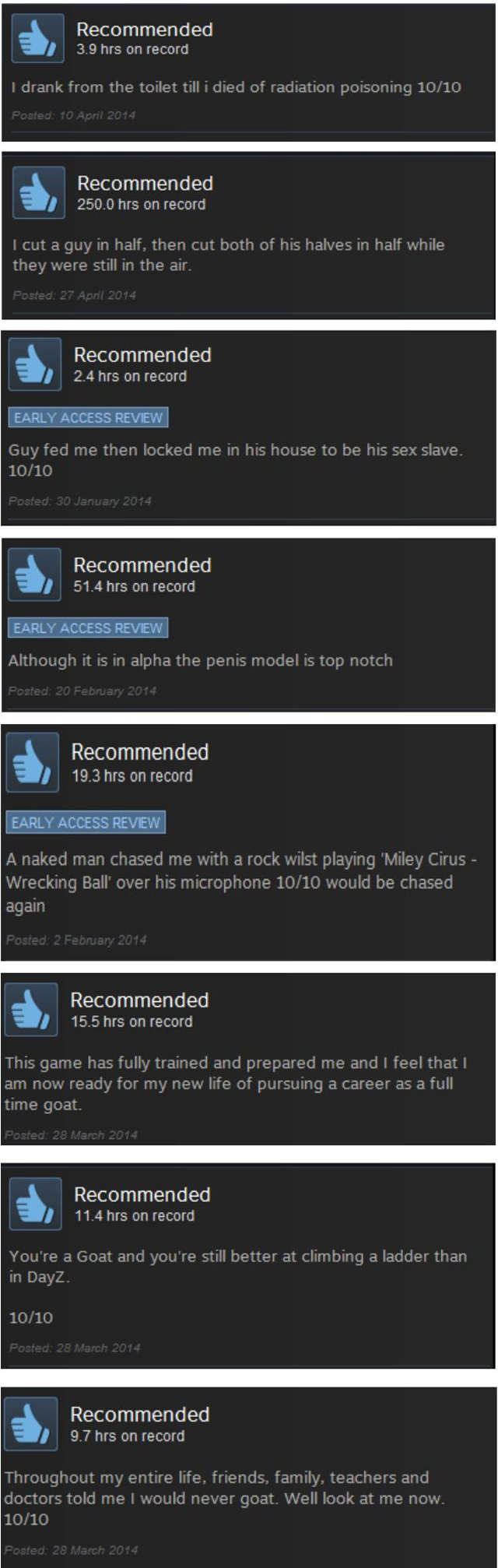Funny Steam reviews