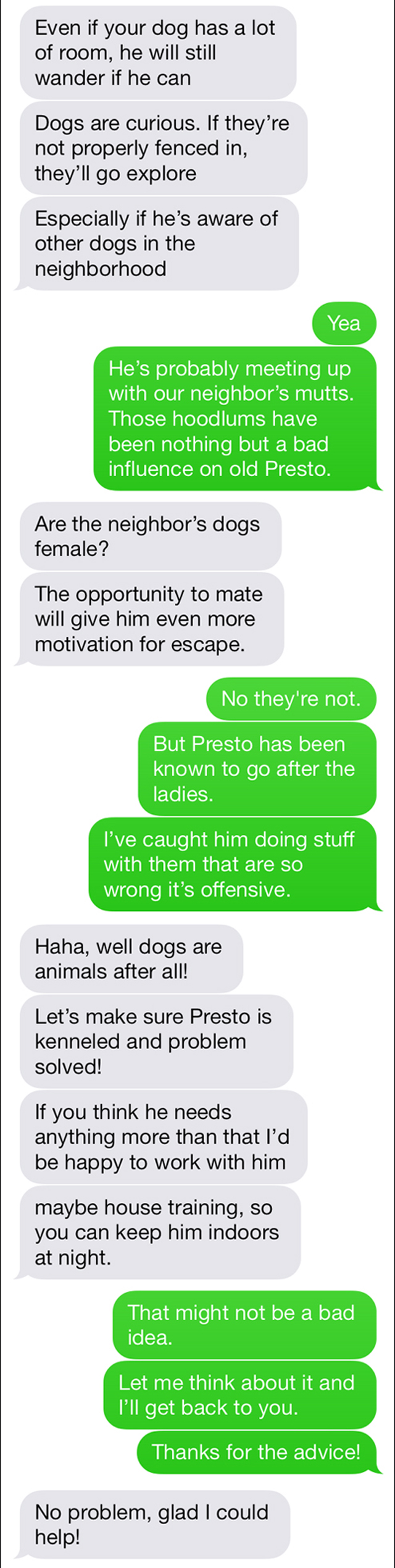 Funny dog trainer text troll