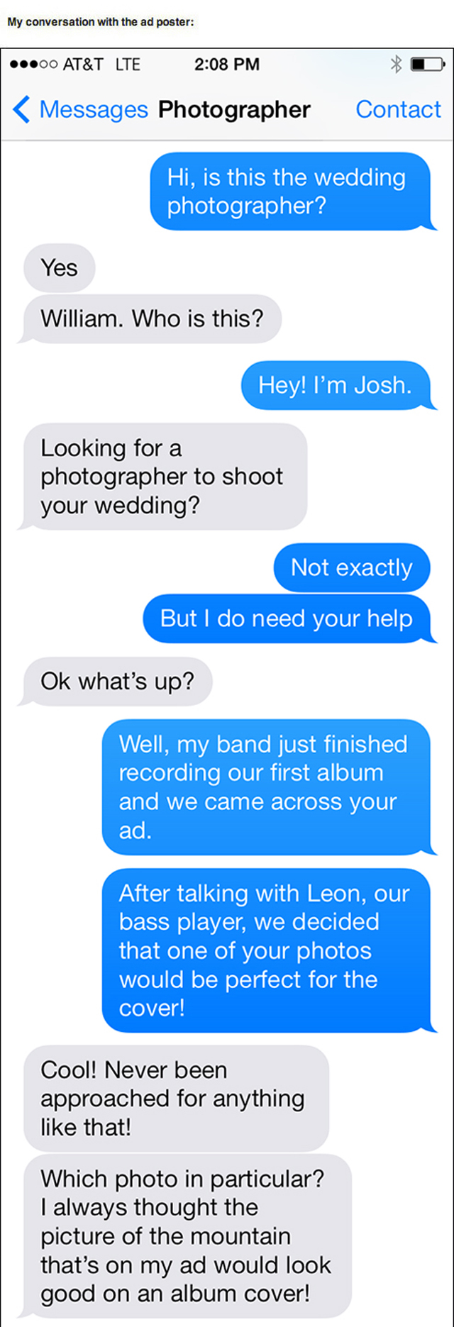 Photographer gets text trolled