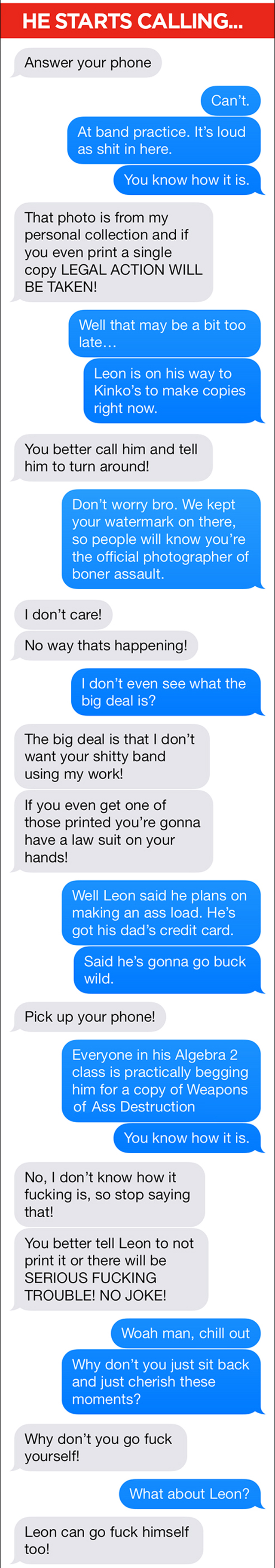 Photographer gets text trolled