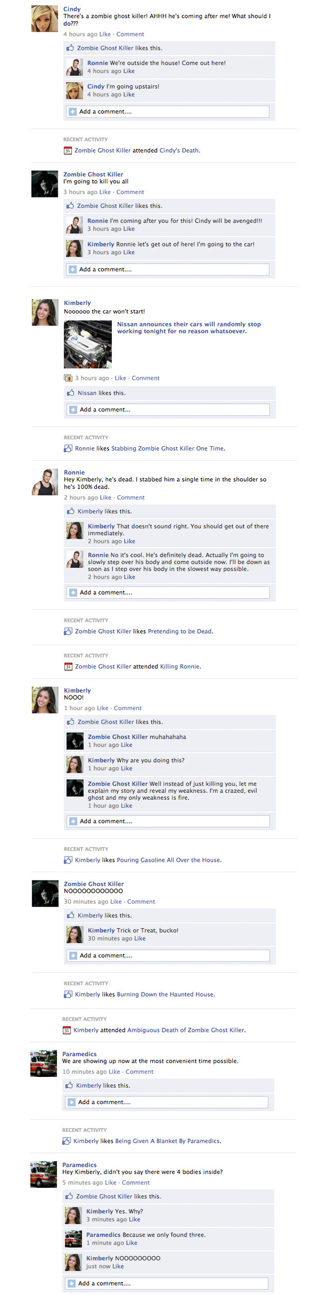 If horror movies took place on facebook