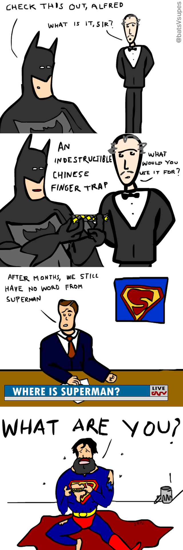funny Batman vs Superman comic