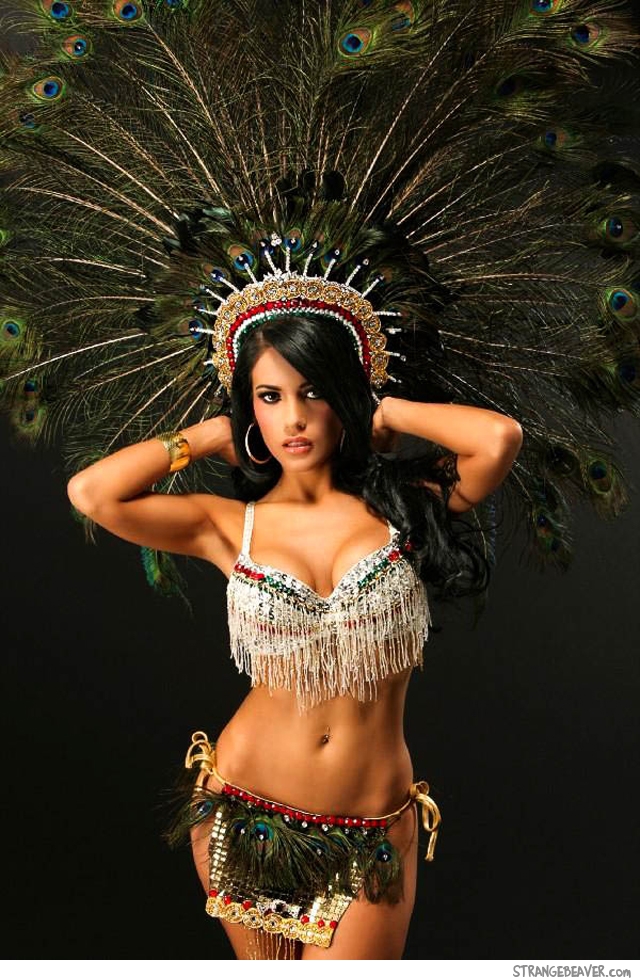 Pretty girl dressed like a Native American indian