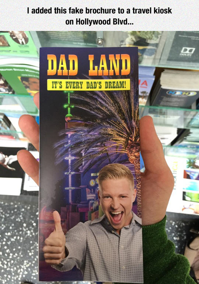 Dad Land Brochure Prank