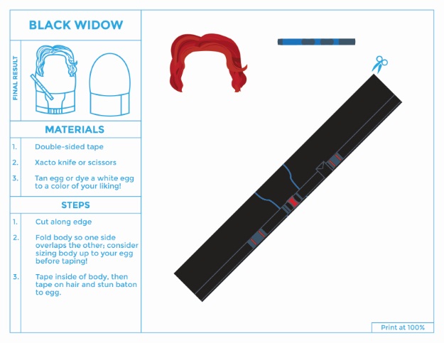 Black Widow Printable Egg Costume