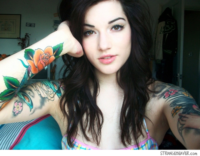 Beautiful girl with tattoos