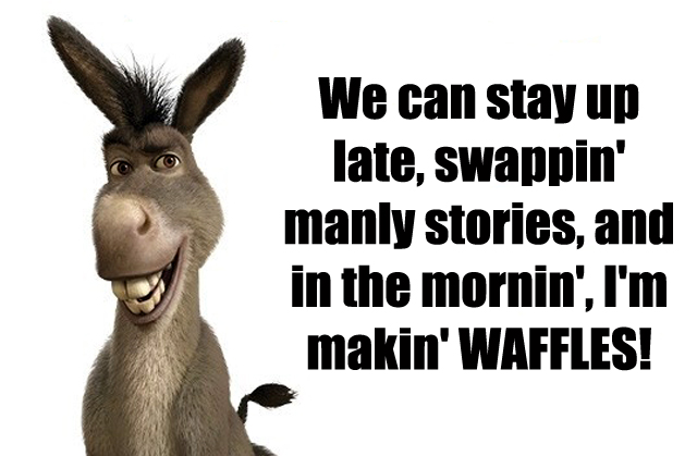 Shrek donkey - I'm making waffles