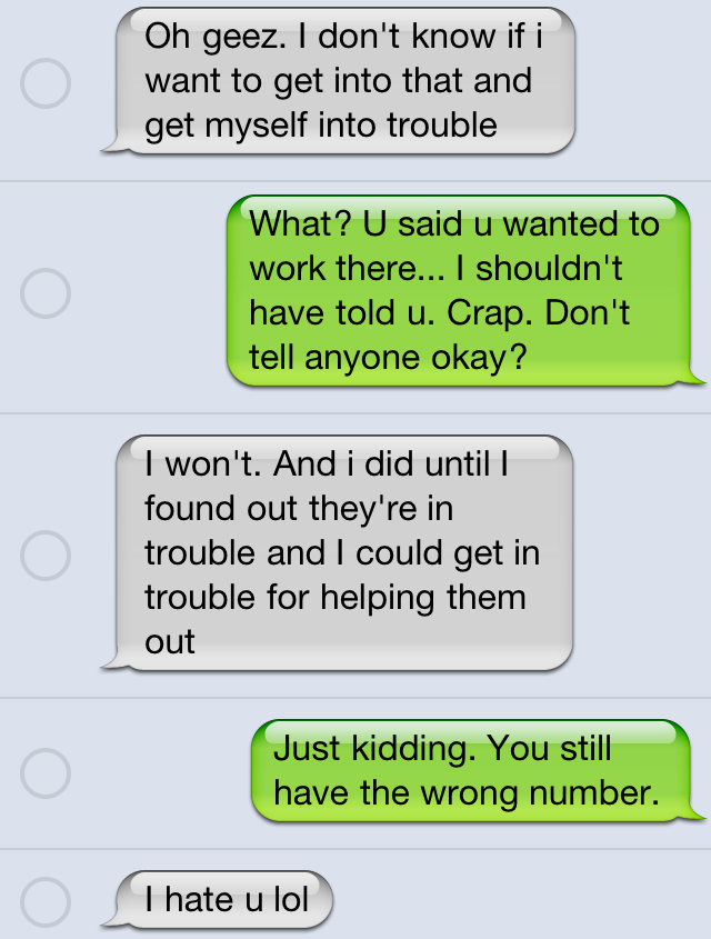 Funny wrong number text trolling