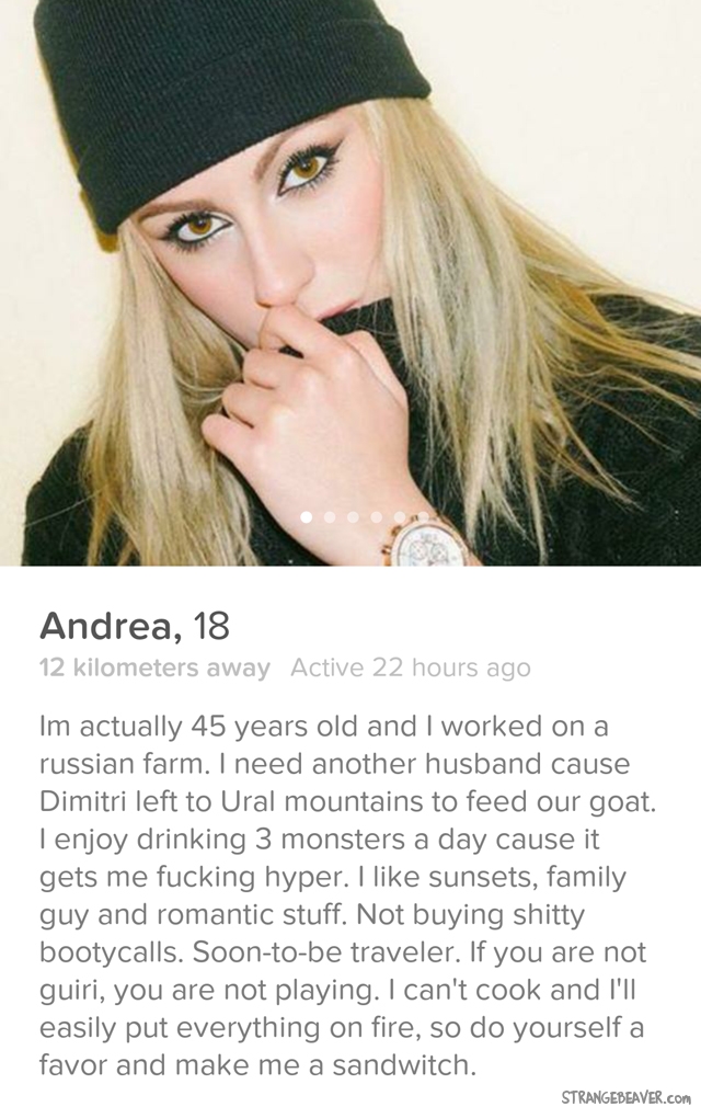 Funny Tinder profile