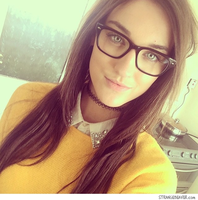 Beautiful girl with glasses 