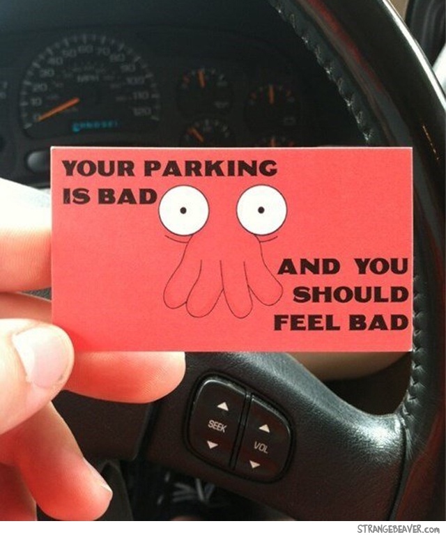 Notes for bad parking