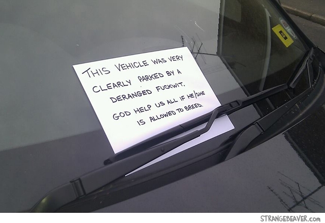Notes for bad parking