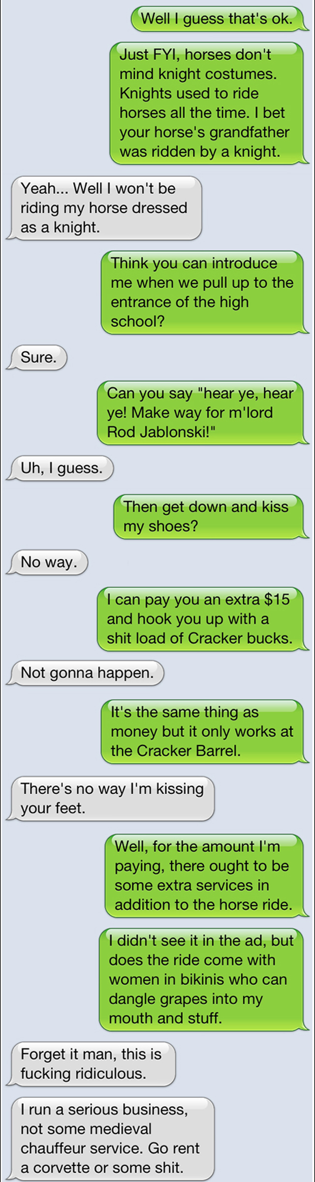 horse carriage text troll